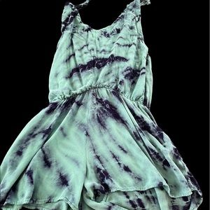 Young Fabulous and Broke  XS Tie Dye Teal Romper